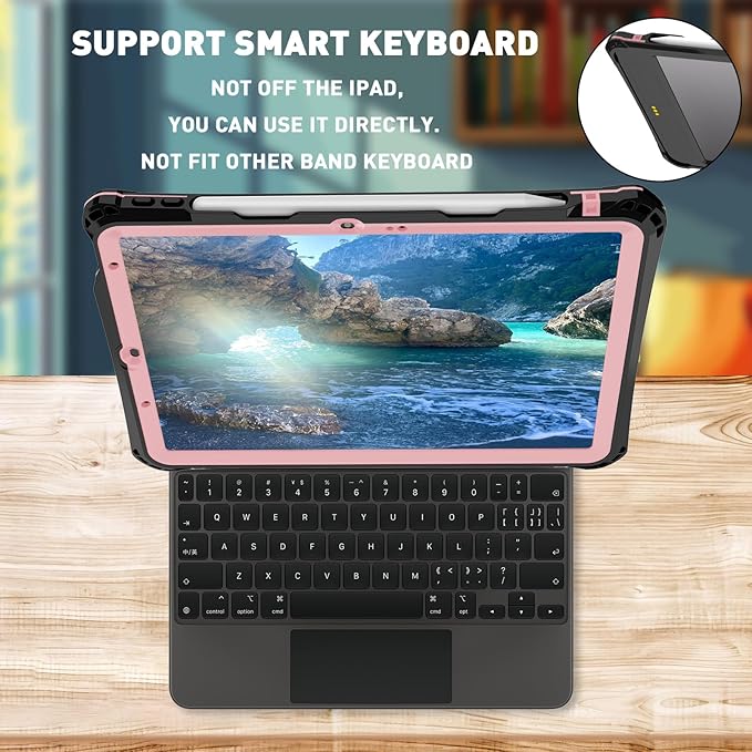 for iPad Air 11 Inch Case Waterproof M2 (2024) M3 (2025)Case for iPad Air 6th/5th/4th Gen (2024/2022/2020) Built-in Screen Protector 6.6FT Waterproof &amp 2.6FTDrop Protection (Purple)