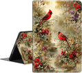 for Apple iPad Air 13 Inch Case (M3/M2-2025/2024 Release) Slim iPad 13 Protective Case with Stand Hard Back Shell for iPad Air 13 Auto Wake/Sleep Cute Cardinal Red Birds