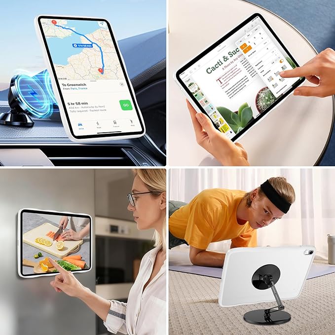 BENTOBEN Magnetic for iPad A16 Case (11th Generation 11 Inch 2025) iPad 10th Generation Case 10.9 Inch 2022 Cute Curly Wavy Translucent Matte Slim Soft TPU Tablet Cover for iPad 11th/10th Gen White