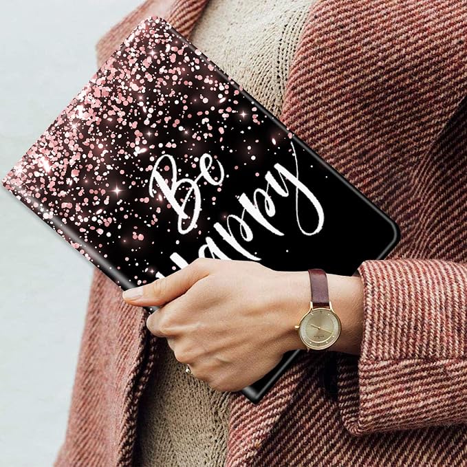 Rose Gold Glitter Black Be Happy