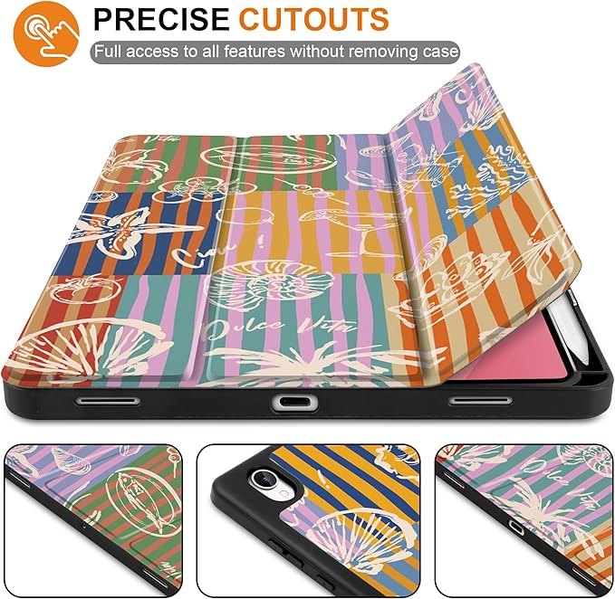 DONGKE Case for Samsung Galaxy Tab S11 5G 11 2025 Model (SM-X730/X736B) Slim Lightweight Trifold Stand Cover with S Pen Holder Auto Sleep/Wake Soft TPU Shockproof Back Summer Holiday