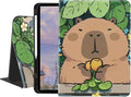 Cute Funny Capybara Case for 11 iPad Pro(M4) 2024 5th GenTextured Folio Case with Pencil Holder Multi-Angle View Adjustable Stand Auto Wake/Sleep(Model Number:A2836/A2837/A3006) for Girls Boys
