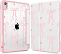 Case for iPad 11 inch A16 2025 Generation 11th / iPad 10.9 inch 2022 10th Gen Buit in Pencil Holder with Shockproof Cover Clear Transparent Back Shell Auto Wake/Sleep Trendy Bow