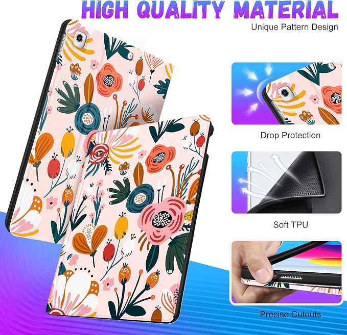 for ipad 9/8/7th-Pink Daisy