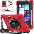 for Xiaomi Mi Pad 6/ Mi Pad 6 Pro Case MiPad 6/ Pad 6 Pro Shockproof Case 11 360 Rotate Stand Hand Strap Shoulder Strap Pencil Holder Protective Cover Tablet for Men Women Kids Red