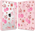 for iPad 9th Generation with Pencil Holder iPad 8th/7th Gen Case 10.2-inch [Built in Pencil Holder] Trifold Stand Auto Wake/Sleep Clear TPU Protection Back Cover Cherry Bow P705