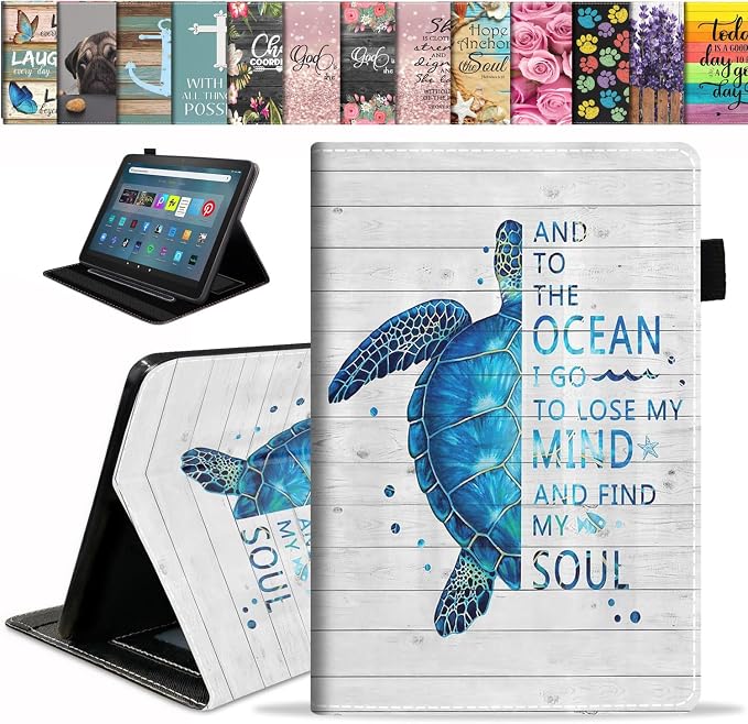 Funny Words with Blue Sea Turtle on Rustic Wooden Board