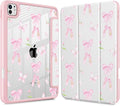 May Chen Case for iPad Pro 11-Inch M5/M4 2025/2024 (6th/5th Generation) [Penceil Holder] Trifold Stand Auto Wake/Sleep Clear TPU Protection Back Cover Ballet Shoes