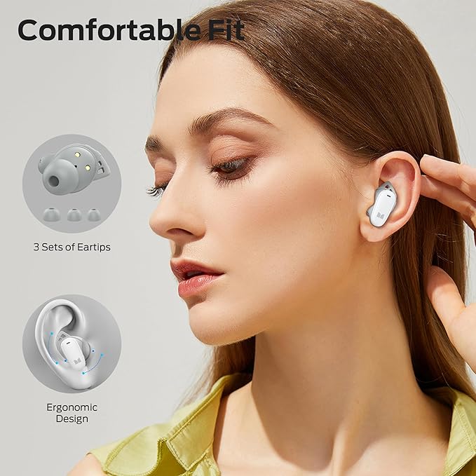 Monster N-Lite 206 Wireless Earbuds Bluetooth 5.4 in Ear Headphones Bluetooth Ear Buds Built-in Microphone Touch Control Comfortable Fit USB-C Fast Charging IPX6 Waterproof 25H Playtime White