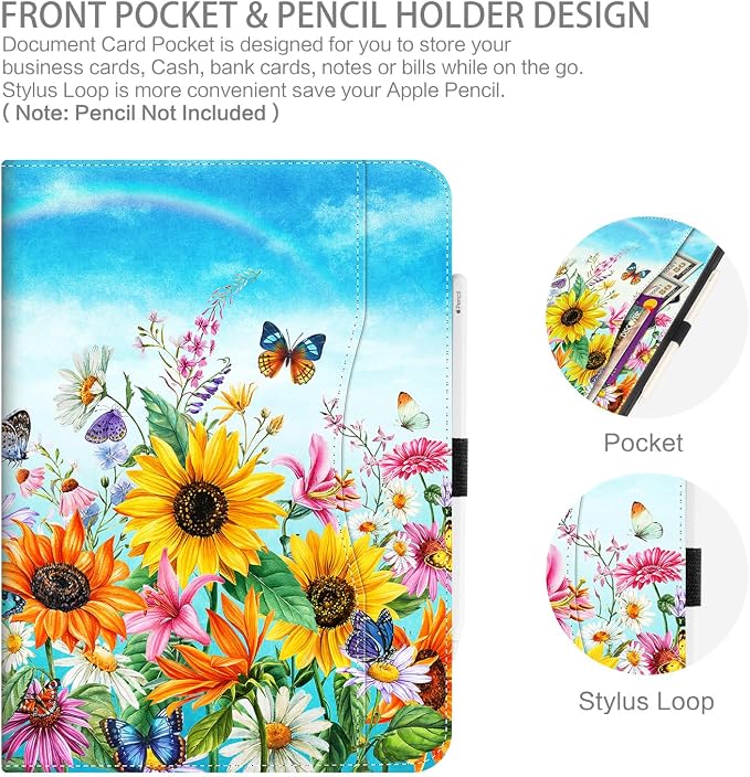 Blue Sky Sunflowers Butterfly