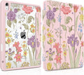 DONGKE Case for iPad Air 11-inch M4 2026 &amp M3 2025 &amp M2 2024 iPad Air 5th/4th Generation 10.9 2022/2020 [Built-in Pencil Holder] Clear Acrylic Back Trifold Stand Smart Cover Pink Botanical