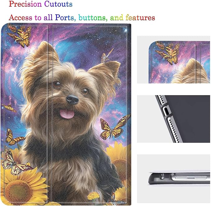Yorkie Dog Butterfly Sunflower