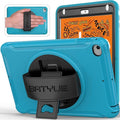 BATYUE for iPad mini 5/4 7.9 Inch Case (2019/2015) Shockproof Cover with 360° Kickstand &amp Pencil Holder Comfortable Leather Hand Strap for Easy Grip - Light Blue