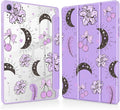 Tuiklol for Samsung Galaxy Tab A9+ Tablet 11” / A9+ Plus 2024 2023Buit-in S-Pen Holder with Clear Protective Cover Transparent Back Shell Auto Wake/Sleep Samsung Tab A9 Plus CoverPurple Flower
