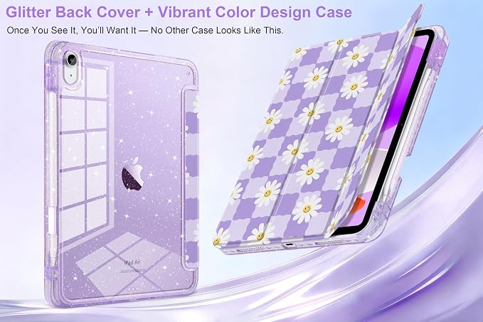 Cool Flower & Purple Checkerboard