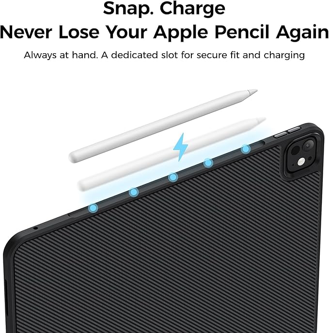 BENKS ArmorPro Case for iPad Pro 12.9 Inch 6th/5th/4th/3rd Gen (2022/2021/2020/2018) Slim Shockproof Cover with Pencil Holder Supports Apple Pencil Charging Built with Dupont Kevlar Fiber and TPU