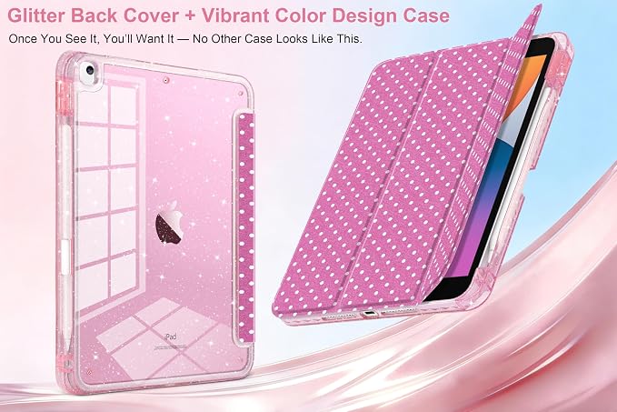 Rose Pink & White Polka Dots