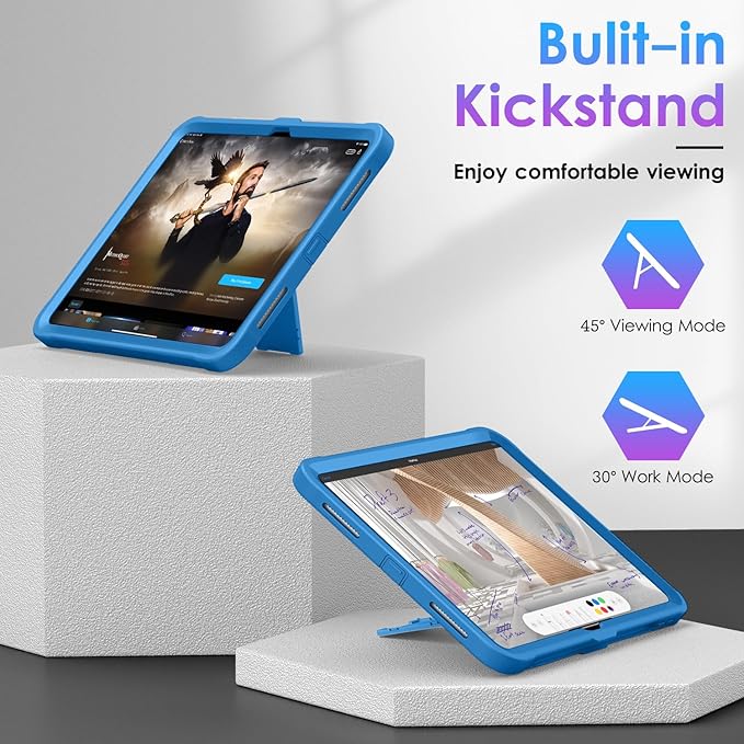 DTTO Case for iPad (A16) 11th Generation 11-Inch 2025 iPad 10th Generation 10.9-Inch 2022 Durable Shockproof Full Body Protective Cover with Built-in Screen Protector Sky Blue