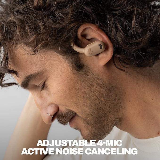 Skullcandy Push ANC Active Wireless Earbuds Bluetooth Headphones Noise Cancelling 58 Hours Battery Secure-Fit Over-Ear Hanger Sweat and Waterproof Microphone for iPhone Android - Primer