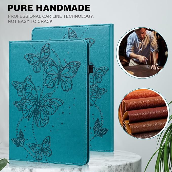 Case for Amazon Kindle Fire Max 11 Case (13th Generation 2023 Release) 11PU Leather Folio Stand Embossed Butterfly Stand Cover for Fire 11 Tablet - Blue