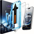 LISEN 2 Pack [Top 9H+ Hardness] Glass for iPhone 17 / iPhone 16 Pro Screen Protector Military Grade Shatterproof 8K HD Auto Dust-Elimination Bubble Free Tempered Glass with Ultra Fit Tray