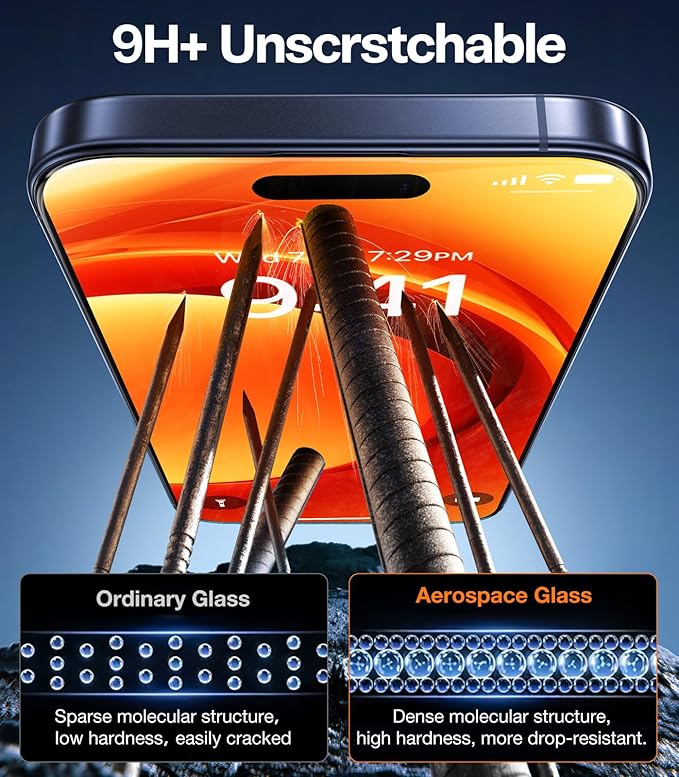 TORRAS Military-Grade Shatterproof for iPhone 16 Pro Max Screen Protector [9H+ Aerospace Tempered Glass＆ One-Step Installation] Full Coverage Fit Bubble Free Top-Notch Protection 2 Pack GlassGo X