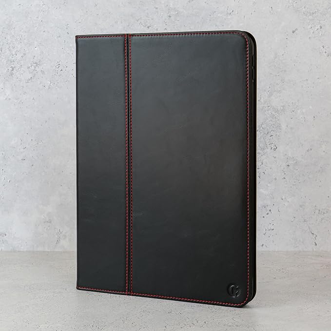 Casemade Real Leather Case Compatible with iPad Pro 10.5” / Air 3rd Gen (2019) - Full-Grain Leather Cover Auto Sleep/Wake Dual Stand Position (Black)