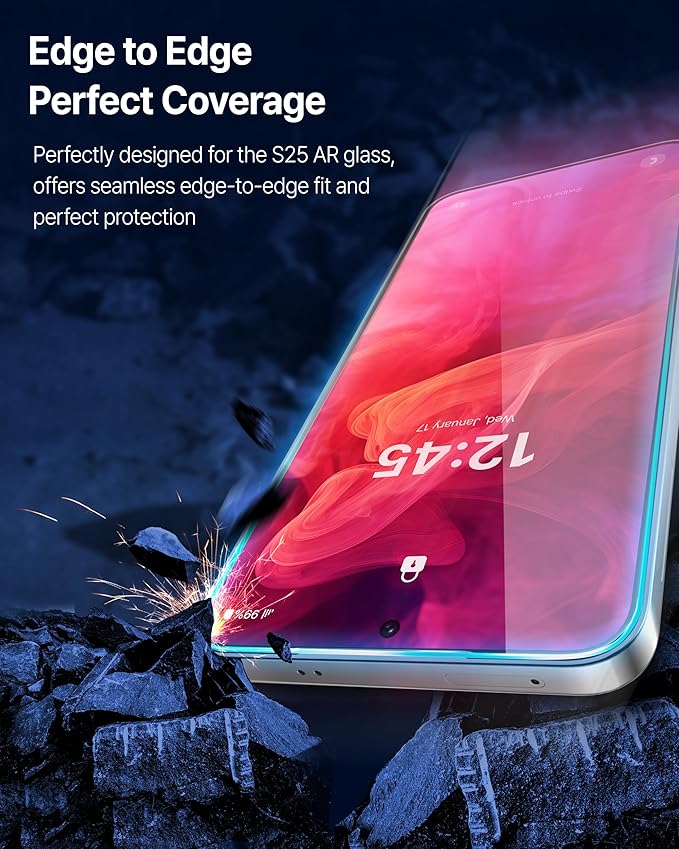 DOME GLASS Whitestone DOME AR for Samsung Galaxy S25 [Super Anti-Reflection] Tempered Glass Screen Protector[1pack]