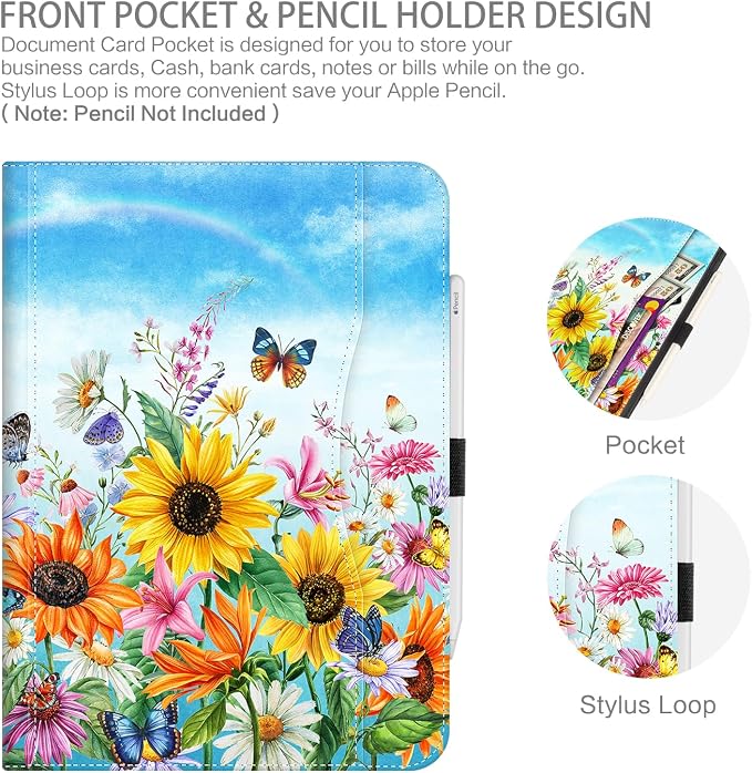 Blue Sky Sunflowers Butterfly
