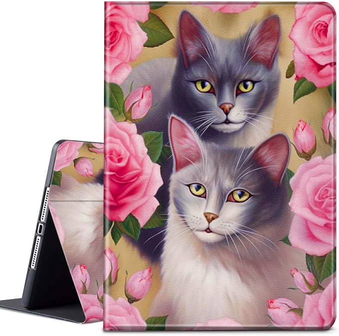 Pink Rose Flower Cat