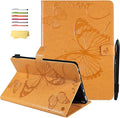for Kindle Fire HD 10 &amp HD 10 Plus Case 13th/11th Generation 10.1 (2023/2021) Stand Embossed PU Leather Magnetic Wallet Cover with Pencil Holder/Pockets [Auto Wake/Sleep] Yellow Butterfly