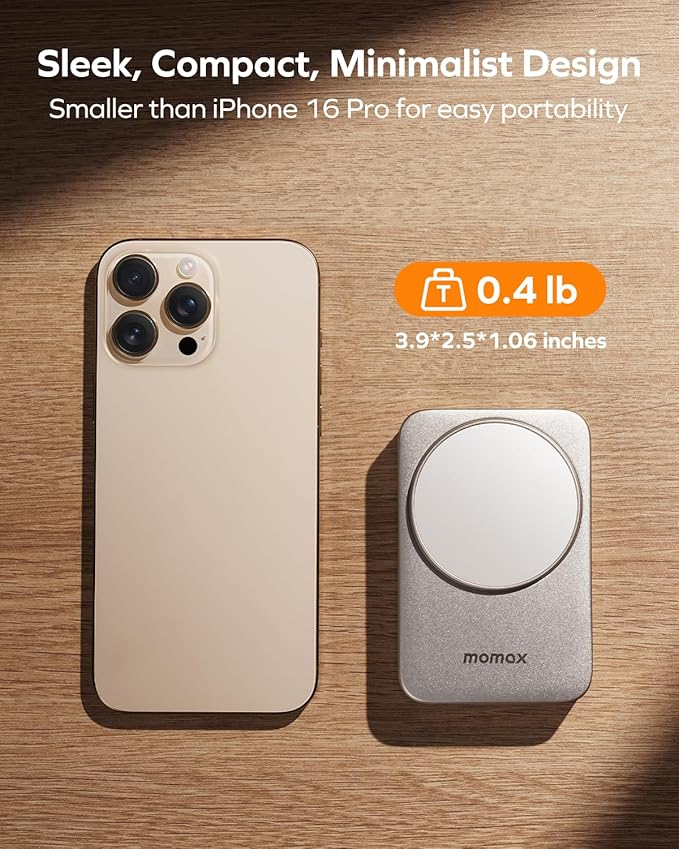 MOMAX 3-in-1 Wireless Charger Stand iPhone 17 Charging Station MagSafe-Compatible Qi2 Certified 15W Foldable Charger for iPhone 17/16/15/14/13/12 AirPods iWatch Ultra (Not a Power Bank)
