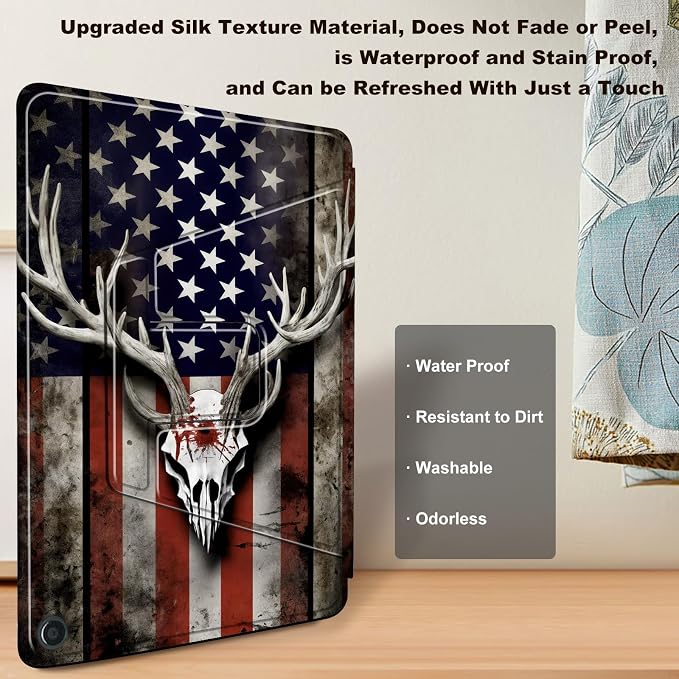USA Flag Deer Skull