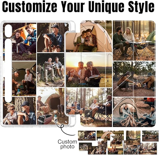 Custom Pictures Personalized Case for Samsung Galaxy Tab S10 Lite 11 inch(2025) Built-in Pencil Holder Customized Photo Galaxy Tablet Case with Shockproof Protective Cover Clear PC Back Shell