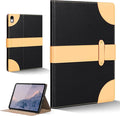 for iPad Air 11 Inch M3 M2 iPad Air 10.9 Inch Case 5th 4th GenLeather Folio Cover with Auto Wake/Sleep Adjustable StandMagnetic Buckle Closure Protection Case-Single Strap Black