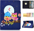 Case for Fire HD 8 Inch Tablet 2024/2022/2020 Techcircle Slim Folio Stand Lightweight PU Leather Cover Flip Wallet Case with Card Holder Auto Wake/Sleep Owl Couple