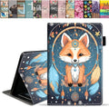 Case for Amazon Kindle Fire HD 10 Tablet 10.1 (9th/7th Generation 2019/2017 Release) Slim PU Leather Stand Cover with Card Slot &amp Auto Wake/Sleep Dreamcatcher Fox