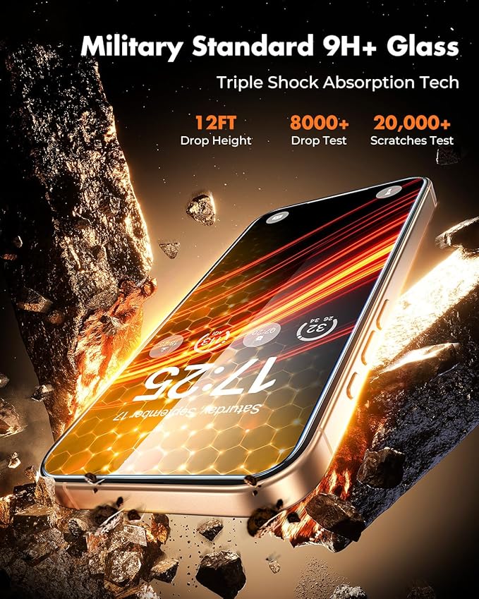 UNBREAKcable 2 Pack for iPhone 16 Pro Max Screen Protector AR Anti Reflection 9H+ Tempered Glass Anti-Glare Enhanced Clarity Anti-Blue Light Polishing Cloth Included