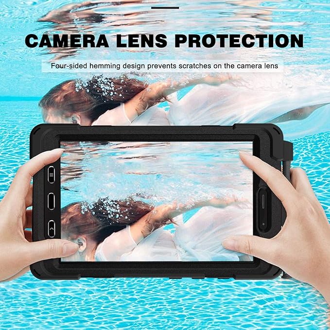 Case for Samsung Galaxy Tab Active 3 8 T570 T575 T577 Heavy Duty Shockproof Rugged 3 Layer Kids Durable Case with 360 Swivel Kickstand Shoulder Strap &amp Hand Strap