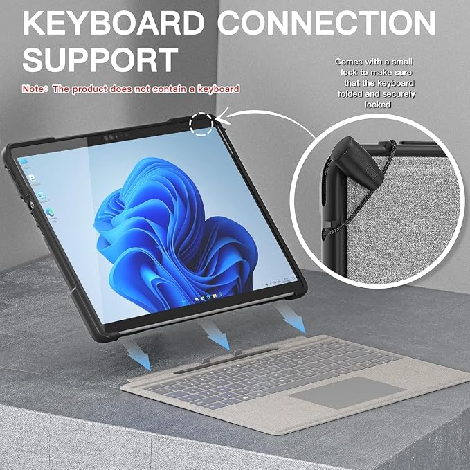 Surface Pro 11/10/9 Keyboard Case-Black