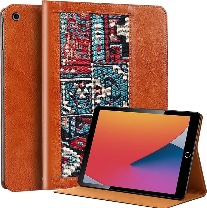 Case for iPad 10.2 Inch iPad 9th/8th/7th Gen (2021/2020/2019) Folio Protective CoverAnti Fingerprint/SlipAuto Sleep/Wake with Adjustable StandBohemian Brown.