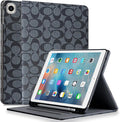 Designer Compatible iPad 10.2 inch Case9th/8th/7th Generation(2021/2020/2019) iPad Air 3rd 2019/2017 iPad Pro 10.5 PU Leather with Pencil Holder Soft Back CaseAuto Sleep/Wake Cover-Black