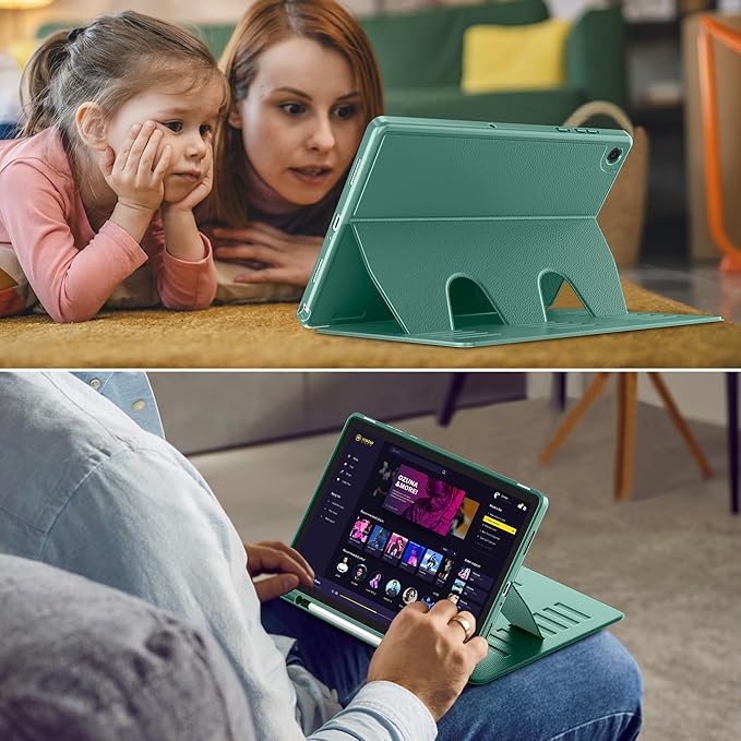 VIKESI Case for Samsung Galaxy Tab A11+ Plus 11 inch 2026 Model (SM-X230/X236)Multiple Angles Stand CoverSoft BackPencil Holderand Auto Sleep/WakeGreen