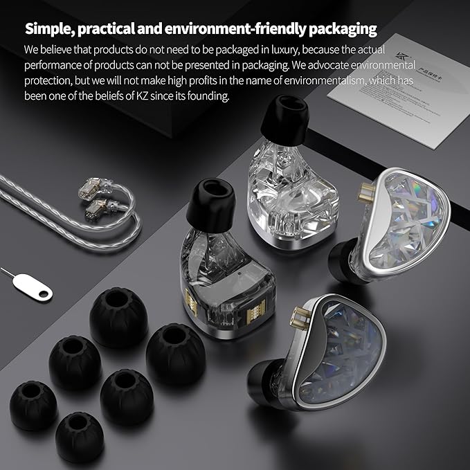KZ AS24 in-Ear Monitor Headphone 24BA Drivers High-Performance IEM Earphones with 8 Tuning Switches Noise Isolation Wired Earbuds for Musicians (Tuning VersionBlackno mic)