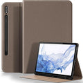 for Samsung Galaxy Tab S7/S8 11 inch Case with S Pen Holder 2020/2022 Model(SM-X700/X706/T870/T875/T876) Premium Microfiber Leather Cover Protective ShellAuto Wake/Sleep.Gray Brown