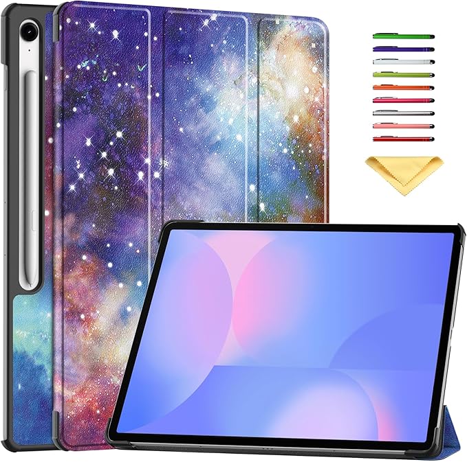 Case for Samsung Galaxy Tab S10 FE+/S10 FE Plus 13.1 Inch 2025 Model (SM-X620/SM-X626B) Tri-Fold Stand Smart PU Leather &amp Hard Back Shockproof Cover with Auto Wake/Sleep Galaxy Colorful
