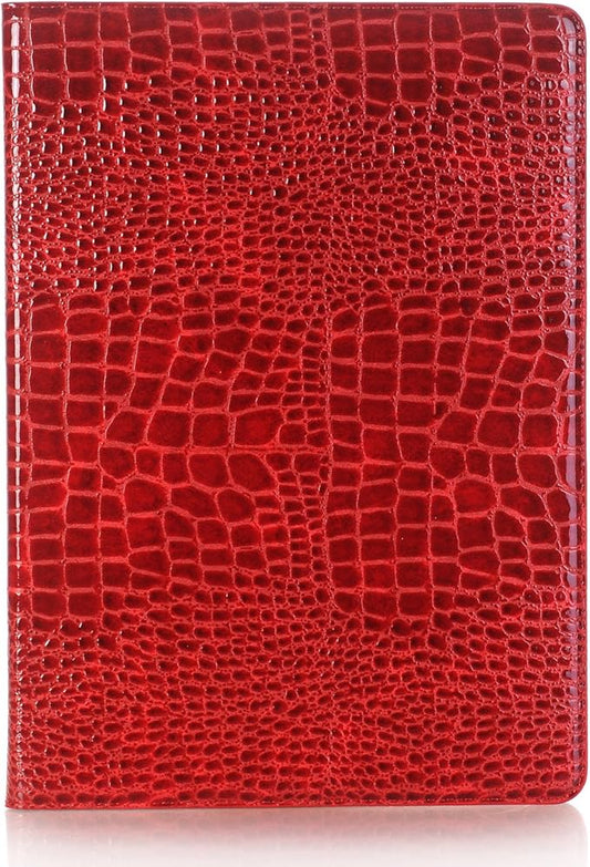 iPad Pro 1st 2nd (12.9 inch) Case for Women DMaos Synthetic Crocodile Leather Stand Folio Smart Cover Auto Sleep/Wake Document Card Holder - Red