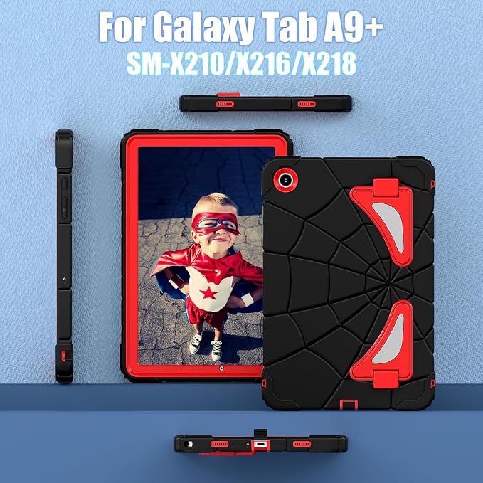 Galaxy Tab A9+ 11 Inch Case-Black Red