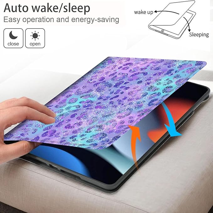Bxgolkgd Tablet Case for 6.8 Kindle Paperwhite (11th Generation-2021) &amp Kindle Paperwhite Signature EditionAuto Wake/Sleep FunctionPurple Leopard Glitter