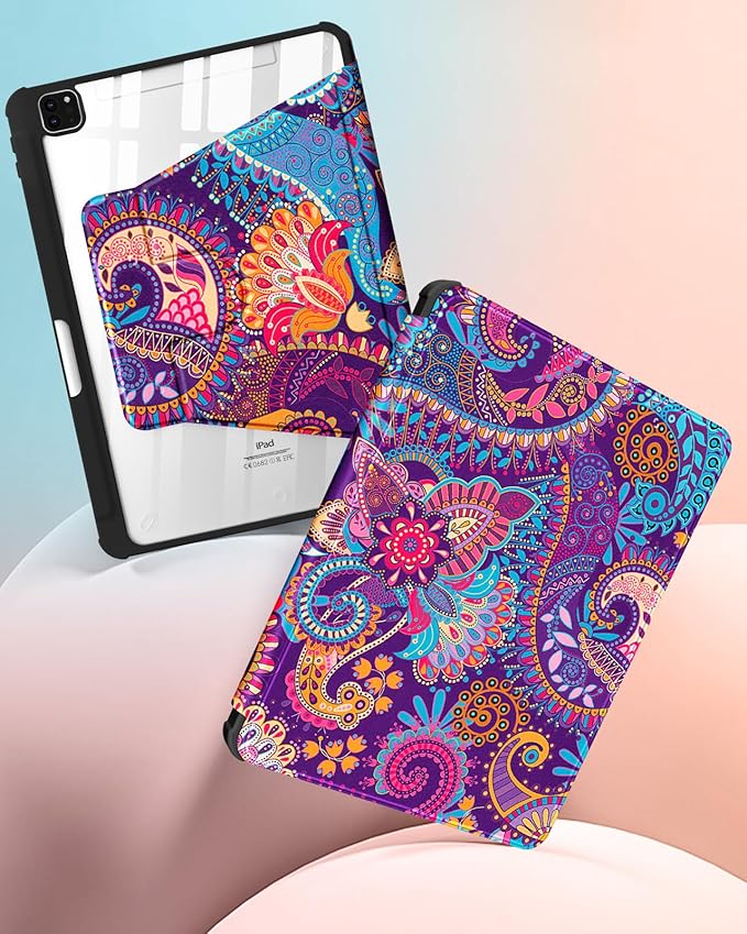 for iPad Air 11 inch Case Air 5th/4th Generation 10.9 Pro 11'' Case Women Girls for Apple Pencil Holder Cute Kawaii Rotating Folio Cover for iPad Air 11 2024 (M2) 10.9 2022 2020 Pro 11